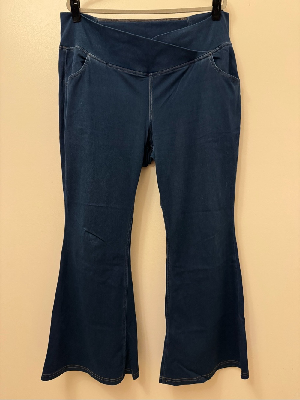 Halara High-Rise Stretch Flare Pants in Deep Denim Blue - Picture 2 of 4